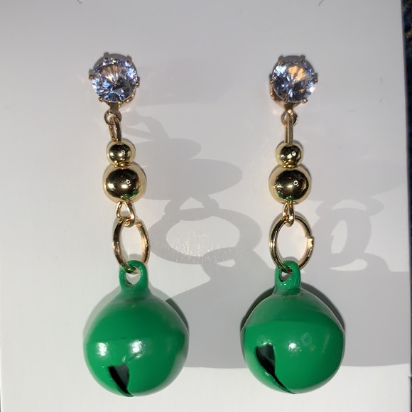 Hand Crafted 🎄 Holiday Themed Dangling Bell Earrings - Picture 5 of 7